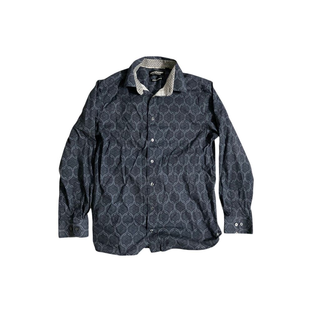 Nick Graham Blue Modern Fit Stretch Shirt 16/34